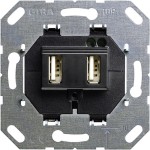 Gira 235900 USB-Spannungsvers. 2f Typ A/A Einsatz Schwarz 
