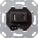 Gira 236900 USB-Spannungsvers. 2f Typ A/C Einsatz Schwarz 