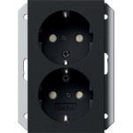 Gira 2731005 2f-SCHUKO-Steckd. SP f. UP-Dose 1f System 55 Schwarz m 
