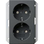 Gira 273128 2f-SCHUKO-Steckd. SP f. UP-Dose 1f System 55 Anthrazit 