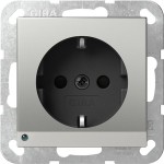 Gira 4170600 SCHUKO-Steckd. LED-Leuchte + SP System 55 Edelstahl(lack.) 