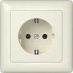Gira 444001 SCHUKO-Steckd. Vollpl. Standard 55 Cremeweiß 