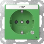 Gira 4452107 SCHUKO-Steckd. Kontroll GN + BSF SV System 55 Grün 