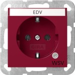 Gira 4452108 SCHUKO-Steckd. Kontroll GN + BSF WSV System 55 Rot 