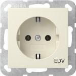Gira 445801 SCHUKO-Steckd. Aufdruck EDV System 55 Cremeweiß 