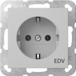 Gira 4458015 SCHUKO-Steckd. Aufdruck EDV System 55 Grau m 