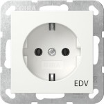 Gira 445827 SCHUKO-Steckd. Aufdruck EDV System 55 Reinweiß m 