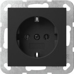 Gira 4466005 SCHUKO-Steckd. o.Kr. System 55 Schwarz m 