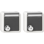 Gira 456030 Set 2x SCHUKO KD Schloss gleich + BSF WG AP Grau 