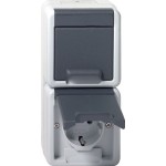 Gira 478030 2f-SCHUKO-Steckd. senkr. KD WG AP Grau 