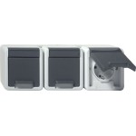Gira 478930 3f-SCHUKO-Steckd. waager. KD WG AP Grau 