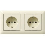 Gira 479301 SCHUKO-Steckd. 2f verdr. + Rahmen Standard 55 Cremeweiß 