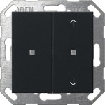 Gira 5175005 Taster Wippe 2f unbedruckt/Pfeile OneKNX System 55 Schwarz m 