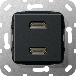 Gira 567110 HDMI 2f Kpl. Einsatz Schwarz m 