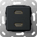 Gira 567210 HDMI 2f K-Peitsche Einsatz Schwarz m 