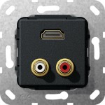 Gira 567310 C-Audio HDMI Kpl. Einsatz Schwarz m 
