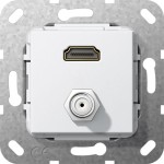Gira 567503 HDMI SAT-F-Buchse Kpl. Einsatz Reinweiß 