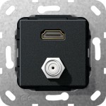 Gira 567510 HDMI SAT-F-Buchse Kpl. Einsatz Schwarz m 