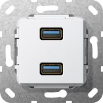 Gira 568403 USB 3.0 A 2f Kpl. Einsatz Reinweiß 
