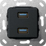 Gira 568410 USB 3.0 A 2f Kpl. Einsatz Schwarz m 