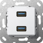 Gira 568503 USB 3.0 A 2f K-Peitsche Einsatz Reinweiß 