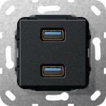 Gira 568510 USB 3.0 A 2f K-Peitsche Einsatz Schwarz m 