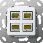 Gira 569903 MJ RJ45 Cat.6A 10 Gbit 4f Einsatz Reinweiß 