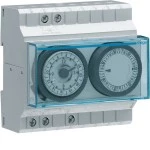 Hager EH191 Schaltuhr elektromechanisch mit Gangreserve 1xTages-/1xWochenuhr kombiniert 