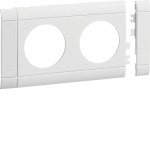 **Hager GB080209010 Blende 2-fach Steckdose zu Oberteil 80mm anreihbar halogenfrei reinweiß 
