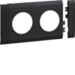 Hager GB080209011 Blende 2-fach Steckdose zu Oberteil 80mm anreihbar halogenfrei graphitschwarz 