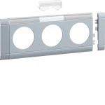 Hager GB08031LAN Blende 3-fach Steckdose zu Oberteil 80mm beschriftbar anreihbar halogenfrei alu 