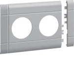 Hager GB100207035 Blende 2-fach Steckdose zu BRH 100mm anreihbar halogenfrei lichtgrau 