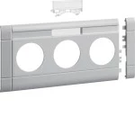 Hager GB100317035 Blende 3-fach Steckdose zu BRH 100mm beschriftbar anreihbar halogenfrei lichtgrau 