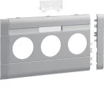 Hager GB12031K7035 Blende 3-fach Steckdose zu BR 120mm beschriftbar anreihbar halogenfrei lichtgrau 
