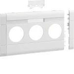 Hager GB12031K9010 Blende 3-fach Steckdose zu BR 120mm beschriftbar anreihbar halogenfrei reinweiß 