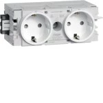 Hager GS20009016 Steckdose 2-fach mit Wago Steck-/Klemmtechnik C-Profil verkehrsweiß 