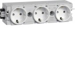 Hager GS30009016 Steckdose 3-fach mit Wago Steck-/Klemmtechnik C-Profil verkehrsweiß 