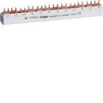 Hager KDN450D Phasenschiene 3P+N 80A Gabel 16mm² 12M für 3P+N Einspeisung und 1P+N Abgänge 