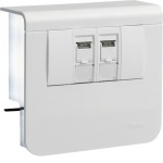 Hager SL200559079016 Geräteträger Datenanschluss 2xCat. 6A zu SL 20x55mm verkehrsweiß 