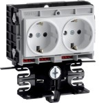 Hager SL200559409016 Geräteträger-Technikteil Steckdose 2-fach zu SL 20x55mm verkehrsweiß 