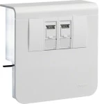 Hager SL200809079010 Geräteträger Datenanschluss 2xCat. 6A zu SL 20x80mm reinweiß 