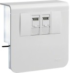 Hager SL200809079016 Geräteträger Datenanschluss 2xCat. 6A zu SL 20x80mm verkehrsweiß 