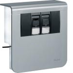 Hager SL20080907D1 Geräteträger Datenanschluss 2xCat. 6A zu SL 20x80mm Dekor Aluminium 
