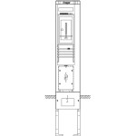 Hager ZAS202BE6 Zähleranschlusssäule 202 universZ 1 Zählerplatz 3-Punkt 4-polig 
