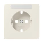 Jung 520ZKINABFPL Zentralplatte für Schuko-Steckdosen mit Schriftfeld integrierter erhöhter Berührungsschutz SAFETY+ Thermoplast Serie CD cremeweiß 