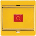 Jung 561GLGE Abdeckung mit Glasscheibe Serie CD gelb (mit gelber Wippe) 