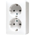 Jung 6020AWW Schuko-Zwei-fach-Steckdose 16A 250V 47mm AP 600 alpinweiß 