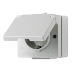 Jung 620WX Schuko-Steckdose 16A 250V mit Hohlboden zur Durchverdrahtung IP44 WG 600 
