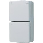 Jung 622W Schuko-Zwei-fach-Steckdose 16A 250V Klappdeckel senkrecht IP44 WG 600 