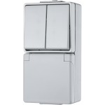 Jung 675W Schuko-Steckdose 16A 250V mit Serienschalter 10AX 250V 16A 250V IP44 WG 600 